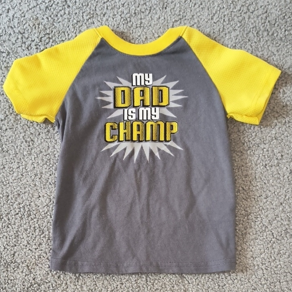Garanimals Gray and Yellow 'My Dad is My Champ' Tee